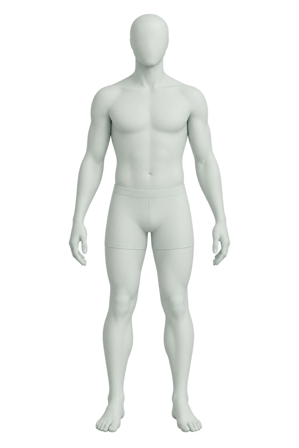Körperfigur Mann mit behandelbaren CoolSculpting-Zonen